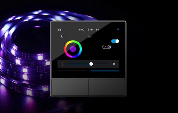 Zidni wifi prekidač i termostat lcd touch crni ewelink alexa google asistent