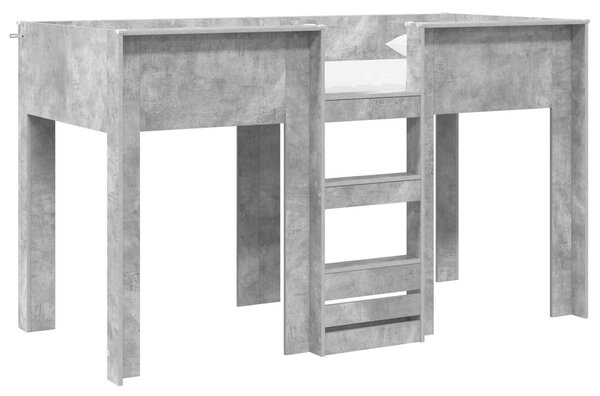 Krevet na kat za djecu s pohranom Betonski sivi 75 x 190 cm - Siva / 75 x 190 cm