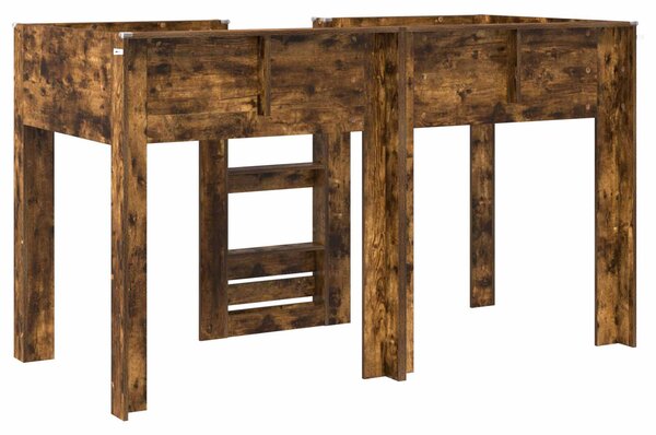Krevet na kat za djecu s pohranom Dimljeni hrast 75 x 190 cm - Smeđa / 75 x 190 cm
