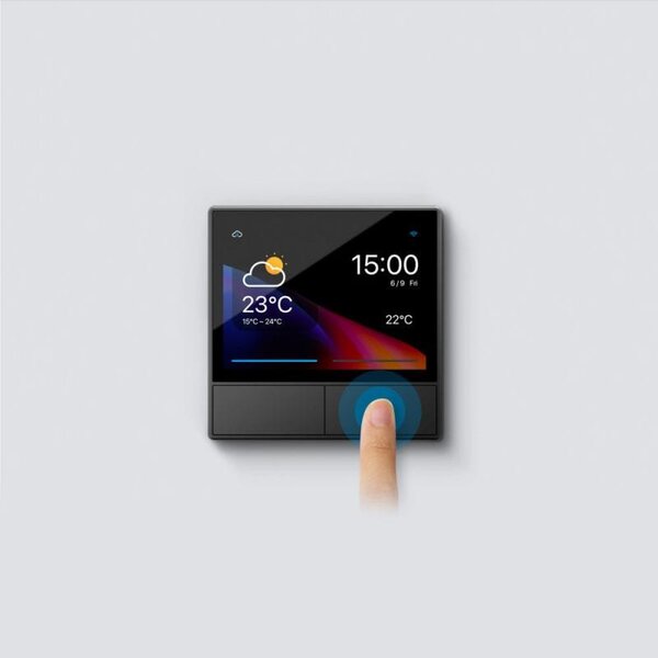 Zidni wifi prekidač i termostat lcd touch crni ewelink alexa google asistent