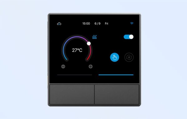 Zidni wifi prekidač i termostat lcd touch crni ewelink alexa google asistent