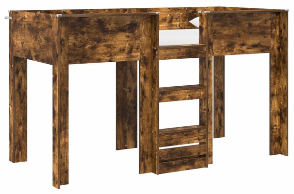 Krevet na kat za djecu s pohranom Dimljeni hrast 75 x 190 cm - Smeđa / 75 x 190 cm