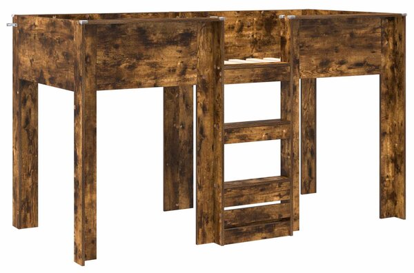 Krevet na kat za djecu s pohranom Dimljeni hrast 75 x 190 cm - Smeđa / 75 x 190 cm