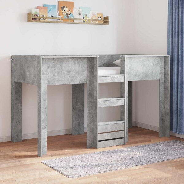 Krevet na kat za djecu s pohranom Betonski sivi 75 x 190 cm - Siva / 75 x 190 cm