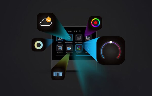Zidni wifi prekidač i termostat lcd touch crni ewelink alexa google asistent