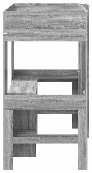 Okvir kreveta na kat s stolom Siva Sonoma 90 x 190 cm - Siva / 90 x 190 cm