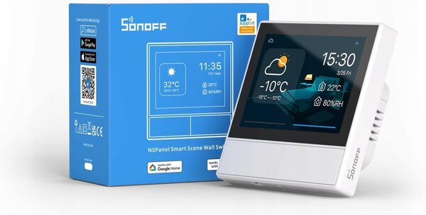 Zidni wifi prekidač i termostat lcd touch bijeli ewelink alexa google asistent