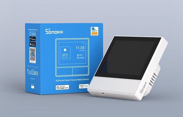 Zidni wifi prekidač i termostat lcd touch bijeli ewelink alexa google asistent