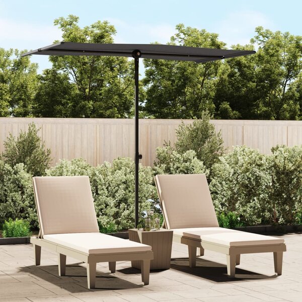 Vrtni suncobran s aluminijskim stupom 180 x 110 cm antracit - Antracitno siva / 180 x 110 cm