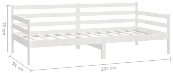 Dnevni ležaj od masivne borovine bijeli 90 x 200 cm - Bijela / 90 x 200 cm