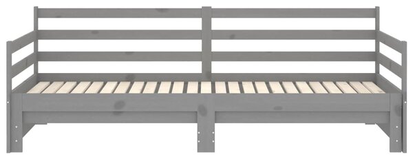 Dnevni ležaj na izvlačenje sivi od borovine 2 x (90 x 200) cm - Siva / N/A