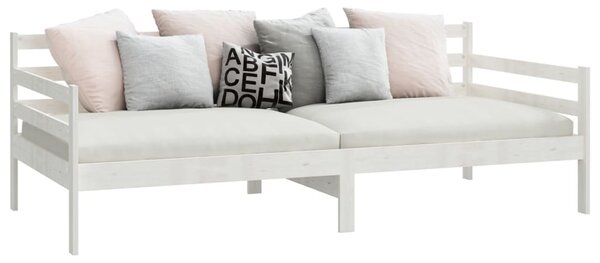 Dnevni ležaj od masivne borovine bijeli 90 x 200 cm - Bijela / 90 x 200 cm