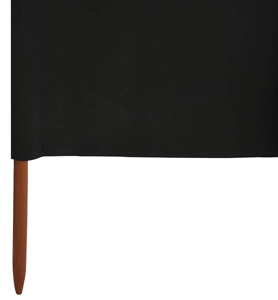 Vjetrobran s 9 panela od tkanine 1200 x 80 cm crni - Crna / 1200 x 80 cm