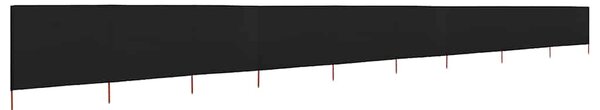 Vjetrobran s 9 panela od tkanine 1200 x 160 cm crni - Crna / 1200 x 160 cm