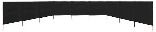 Vjetrobran s 9 panela od tkanine 1200 x 160 cm crni - Crna / 1200 x 160 cm
