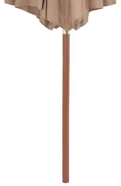 Vanjski suncobran s drvenim stupom 300 cm smeđesivi - Tupe / N/A