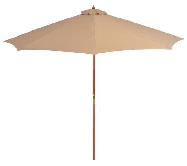 Vanjski suncobran s drvenim stupom 300 cm smeđesivi - Tupe / N/A