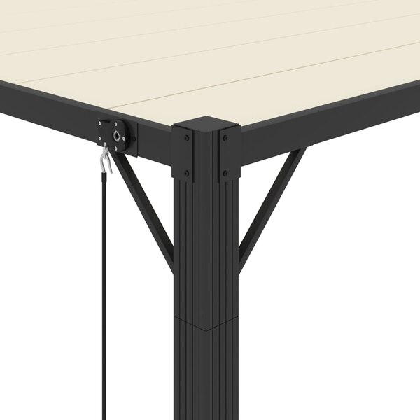 Sjenica s rešetkastim krovom 3 x 3 m krem tkanina i aluminij - Krema / 3 x 3 m