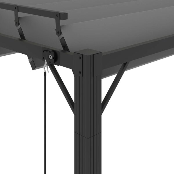 Sjenica s rešetkastim krovom 3x3 m antracit tkanina i aluminij - Antracitno siva / 3 x 3 m