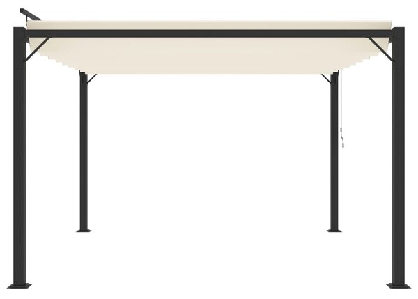 Sjenica s rešetkastim krovom 3 x 3 m krem tkanina i aluminij - Krema / 3 x 3 m