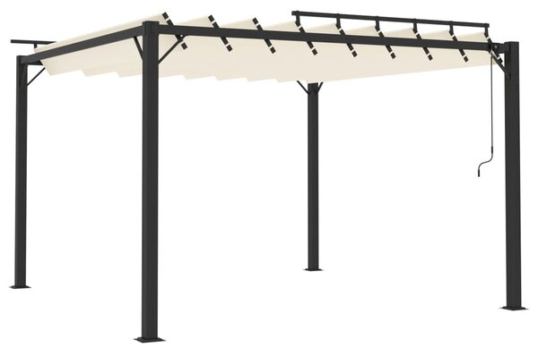 Sjenica s rešetkastim krovom 3 x 3 m krem tkanina i aluminij - Krema / 3 x 3 m