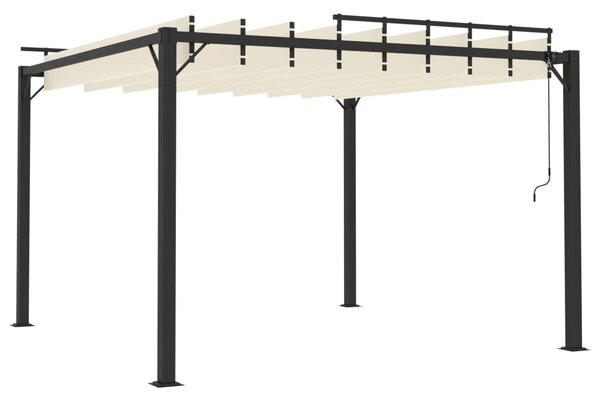 Sjenica s rešetkastim krovom 3 x 3 m krem tkanina i aluminij - Krema / 3 x 3 m