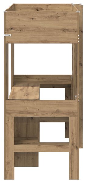 Okvir kreveta na kat s stolom Umjetnički hrast 75 x 190 cm - Smeđa / 75 x 190 cm