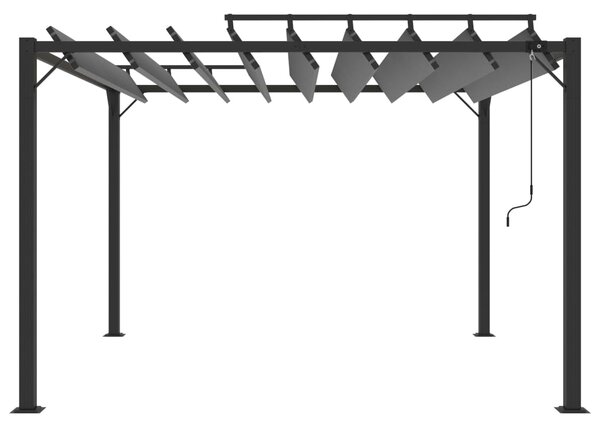 Sjenica s rešetkastim krovom 3x3 m antracit tkanina i aluminij - Antracitno siva / 3 x 3 m