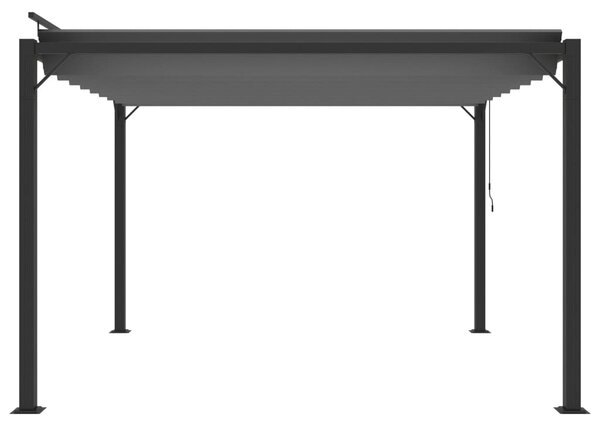 Sjenica s rešetkastim krovom 3x3 m antracit tkanina i aluminij - Antracitno siva / 3 x 3 m
