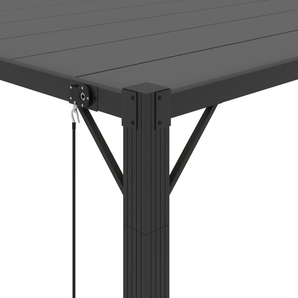 Sjenica s rešetkastim krovom 3x3 m antracit tkanina i aluminij - Antracitno siva / 3 x 3 m