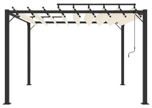 Sjenica s rešetkastim krovom 3 x 3 m krem tkanina i aluminij - Krema / 3 x 3 m
