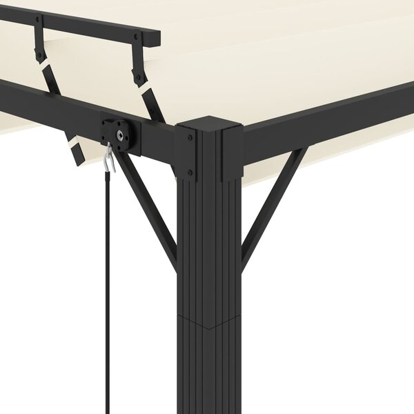 Sjenica s rešetkastim krovom 3 x 3 m krem tkanina i aluminij - Krema / 3 x 3 m