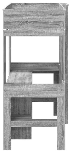 Okvir kreveta na kat s stolom Siva Sonoma 75 x 190 cm - Siva / 75 x 190 cm