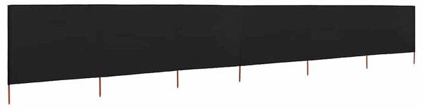 Vjetrobran sa 6 panela od tkanine 800 x 80 cm crni - Crna / 800 x 80 cm
