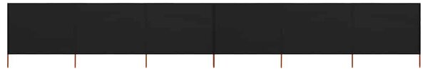 Vjetrobran sa 6 panela od tkanine 800 x 80 cm crni - Crna / 800 x 80 cm