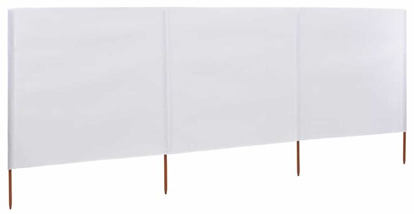 Vjetrobran s 3 panela od tkanine 400 x 120 cm bijeli - Bijela / 400 x 120 cm