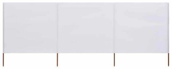 Vjetrobran s 3 panela od tkanine 400 x 120 cm bijeli - Bijela / 400 x 120 cm