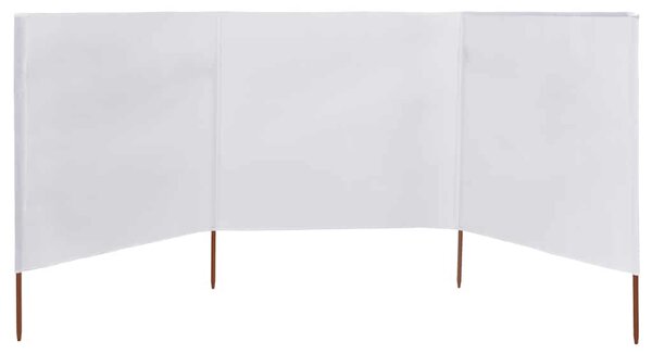 Vjetrobran s 3 panela od tkanine 400 x 120 cm bijeli - Bijela / 400 x 120 cm