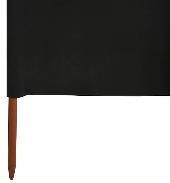 Vjetrobran s 9 panela od tkanine 1200 x 120 cm crni - Crna / 1200 x 120 cm