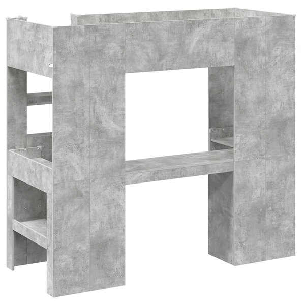 Okvir kreveta na kat s stolom Betonski sivi 75 x 190 cm - Siva / 75 x 190 cm