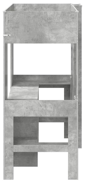 Okvir kreveta na kat s stolom Betonski sivi 75 x 190 cm - Siva / 75 x 190 cm