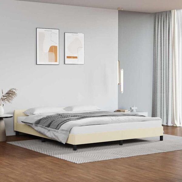 Okvir kreveta s uzglavljem bez madraca krem 160x200 cm - Krema / 160 x 200 cm