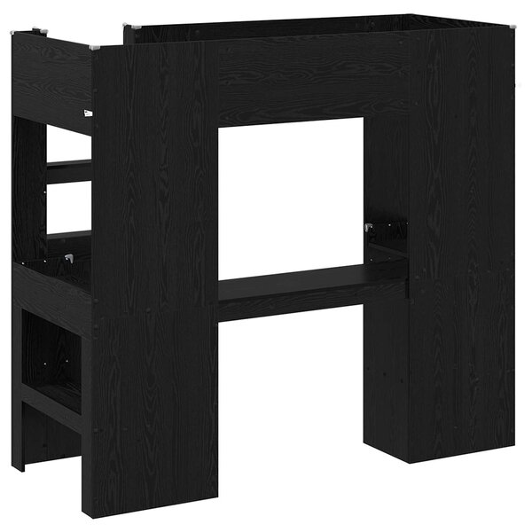 Okvir kreveta na kat s stolom s pohranom Crni hrast 75 x 190 cm - Crna / 75 x 190 cm