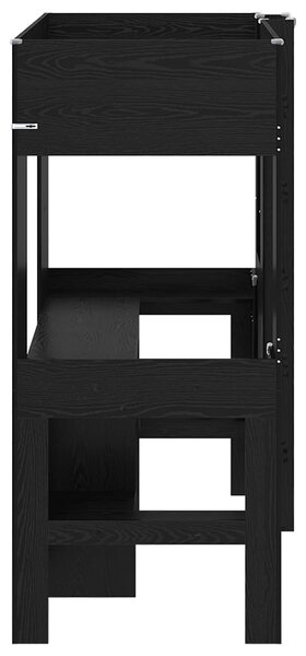Okvir kreveta na kat s stolom s pohranom Crni hrast 75 x 190 cm - Crna / 75 x 190 cm