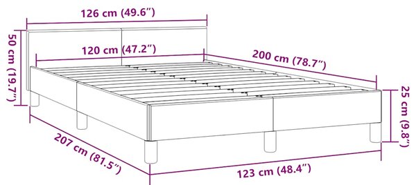Okvir kreveta bez madraca tamnosivi 120 x 200 cm od tkanine - Siva / 120 x 200 cm