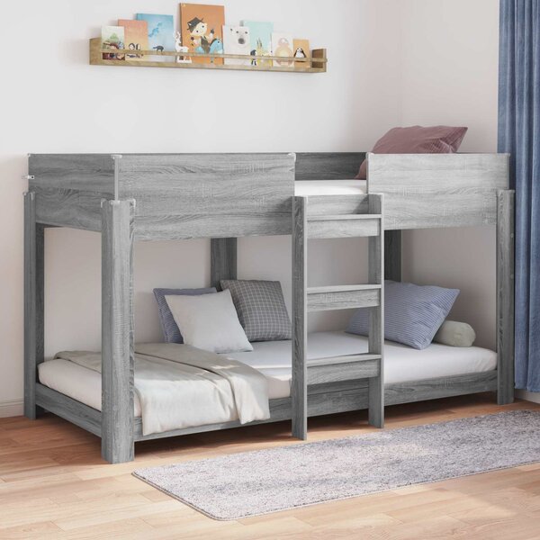 Krevet na kat za djecu Siva Sonoma 80 x 200 cm - Siva / 80 x 200 cm
