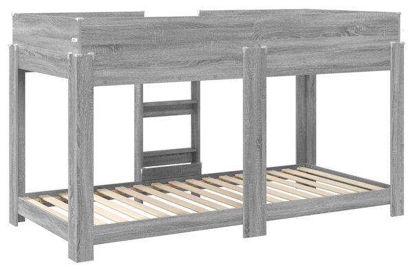 Krevet na kat za djecu Siva Sonoma 80 x 200 cm - Siva / 80 x 200 cm