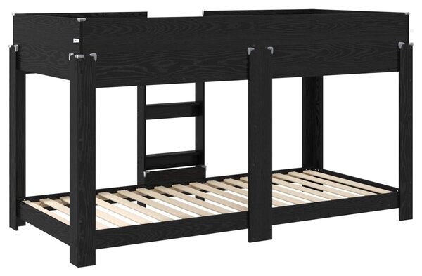 Krevet na kat za djecu Crni hrast 100 x 200 cm - Crna / 100 x 200 cm
