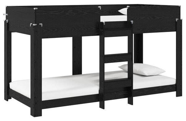 Krevet na kat za djecu Crni hrast 100 x 200 cm - Crna / 100 x 200 cm