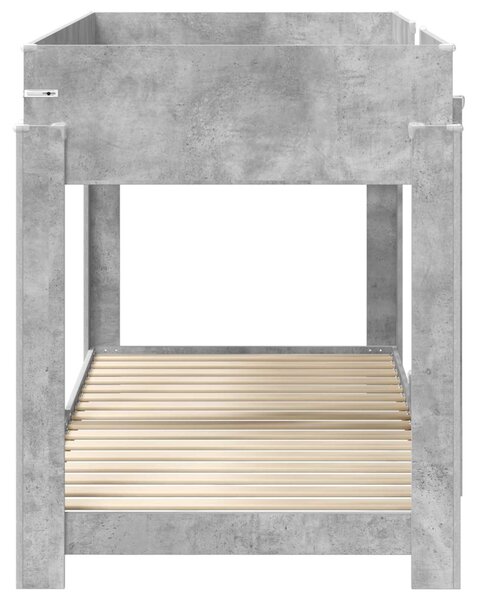 Krevet na kat za djecu Betonski sivi 90 x 200 cm - Siva / 90 x 200 cm